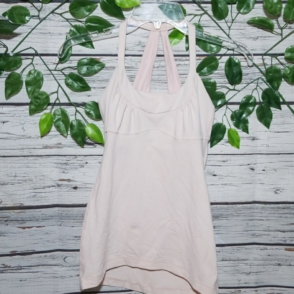 Lululemon razorback workout pink tank bra top sz 4